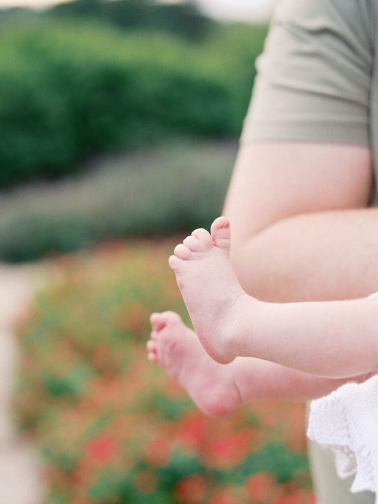 A close-up of a baby's feet at a newborn session by Katie Stansfield Photography.